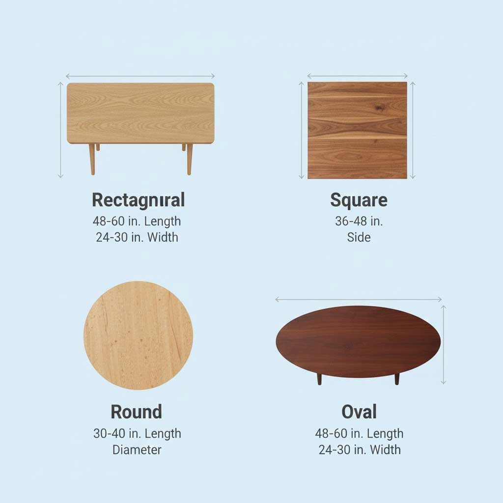 Common Coffee Table Shapes and Size Considerations