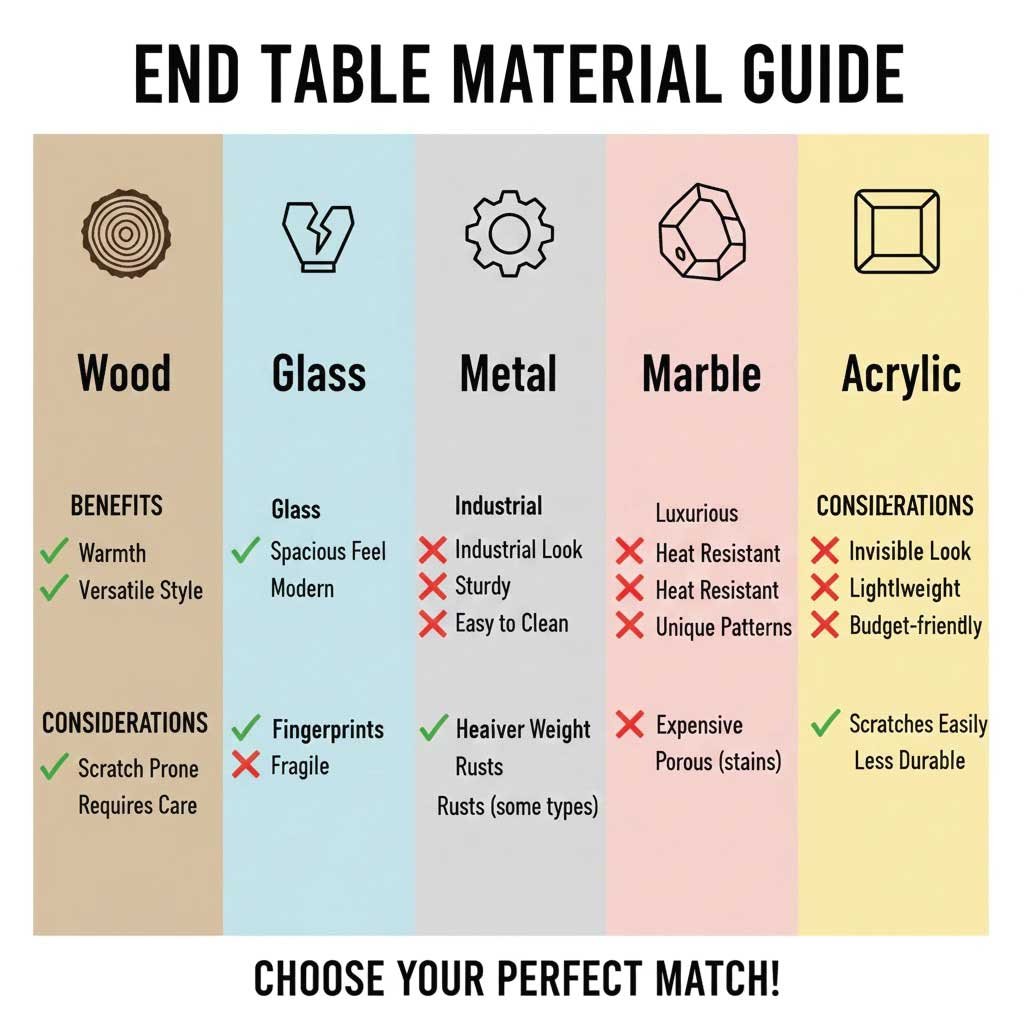 End table Material and Style Considerations