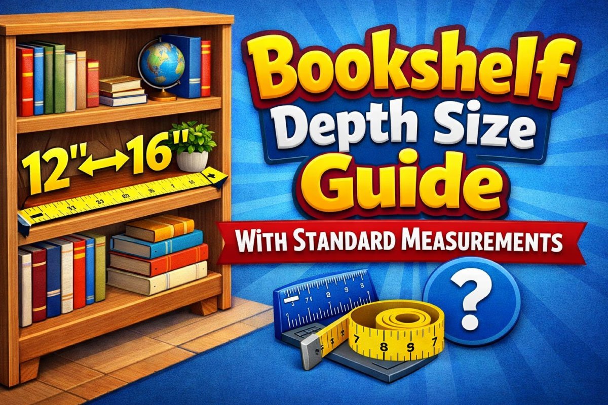 Bookshelf Depth Size Guide With Standard Measurements