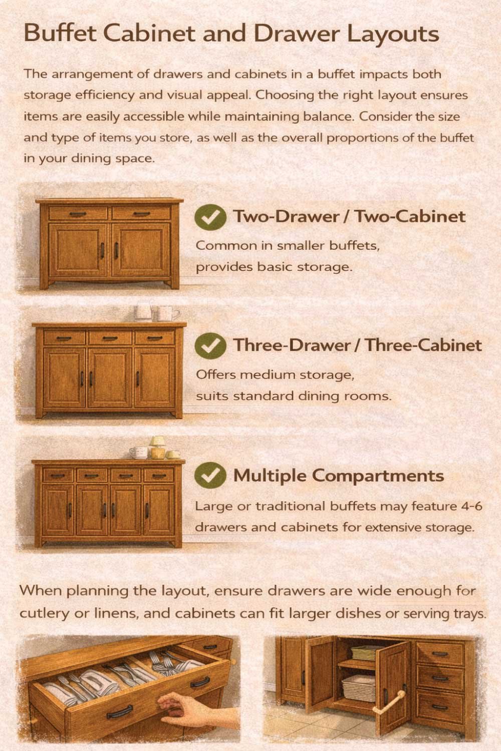 Buffet Cabinet and Drawer Layouts