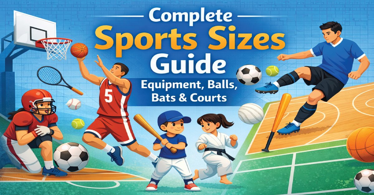 Complete Sports Sizes Guide: Equipment, Balls, Bats & Courts