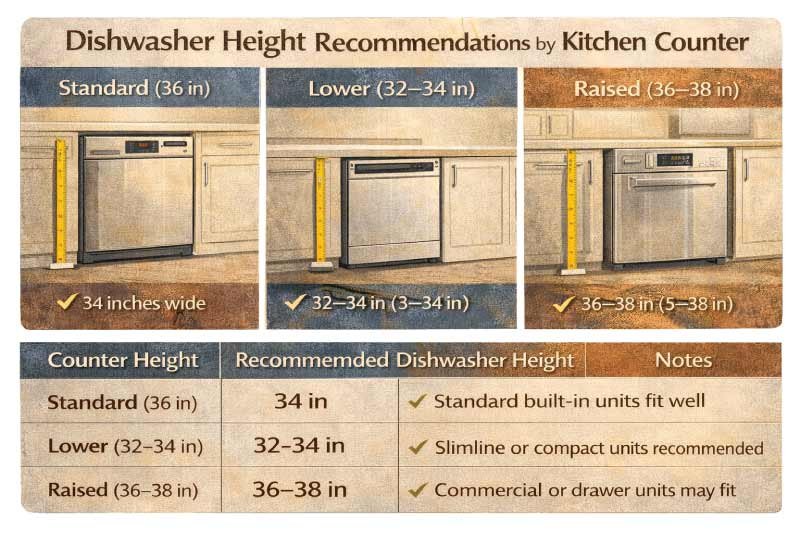 Dishwasher Height and Kitchen Counter Compatibility