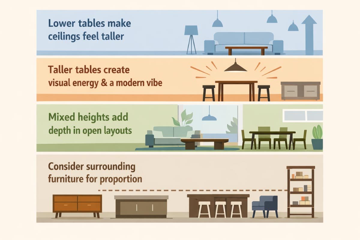 How Table Height Affects Visual Balance