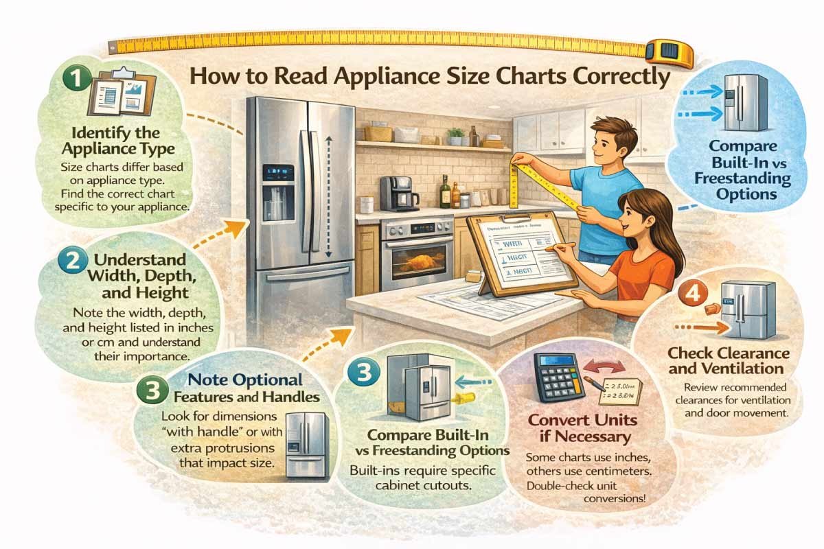 How to Read Appliance Size Charts Correctly