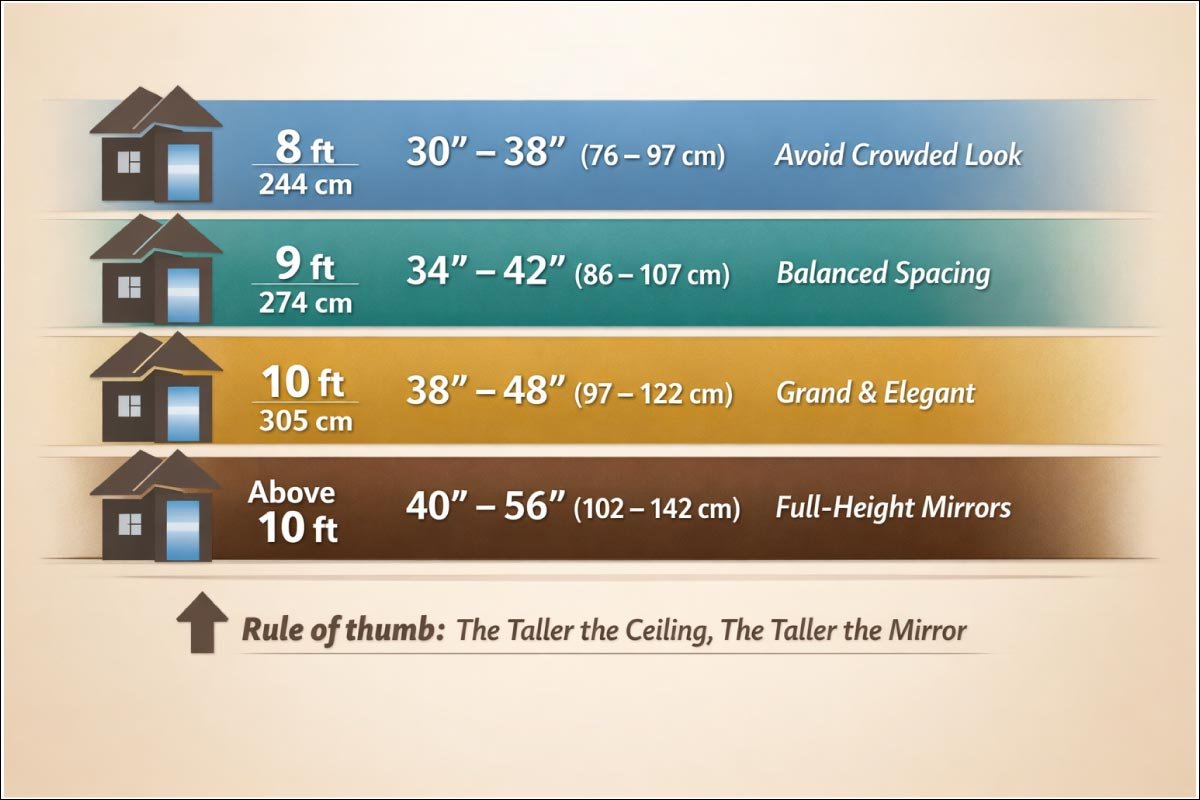Mirror Size vs Ceiling Height