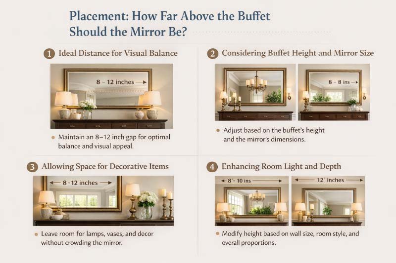 Placement How Far Above the Buffet Should the Mirror Be