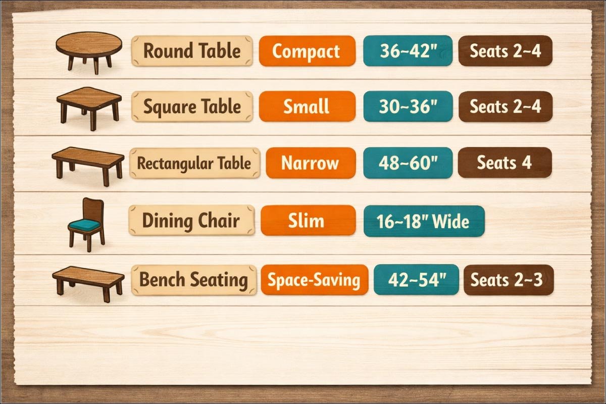 Small Dining Furniture Size Guide