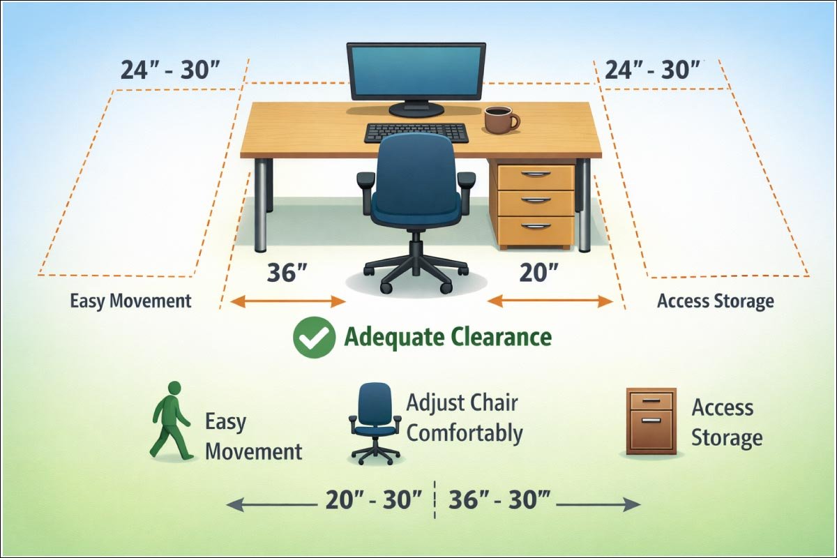 Space Requirements Around a Desk
