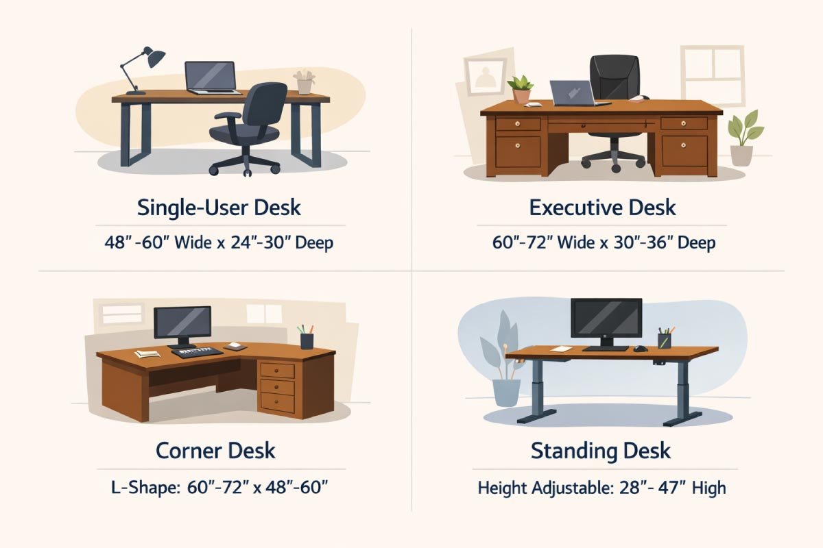 Standard Office Desk Sizes