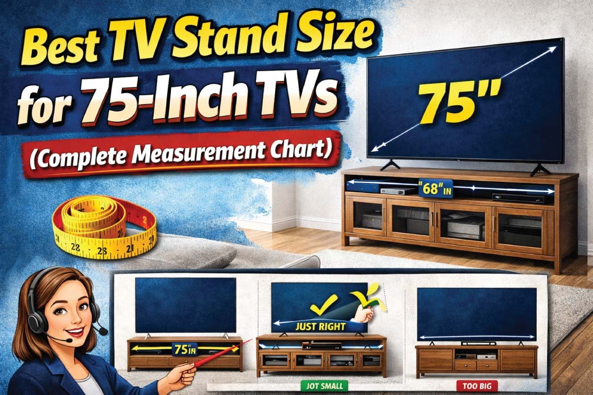 TV Stand Size Guide for 75 Inch TVs With Chart