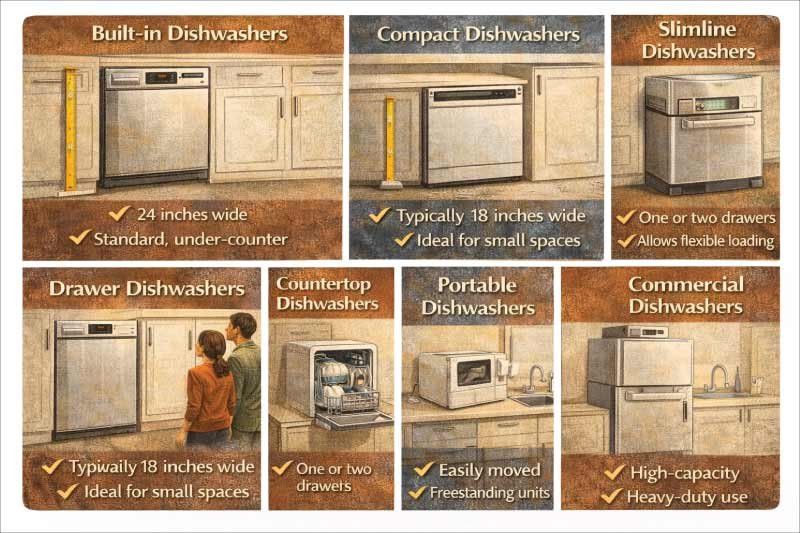 Types of Dishwashers and Their Size Implications