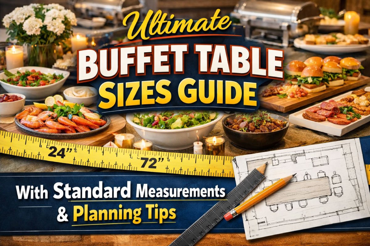 Ultimate Buffet Table Sizes Guide with Standard Measurements &amp Planning Tips