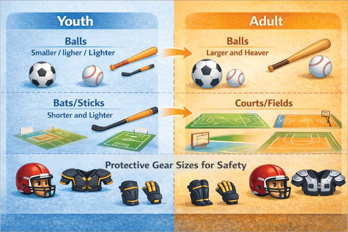 Youth vs Adult Sports Equipment