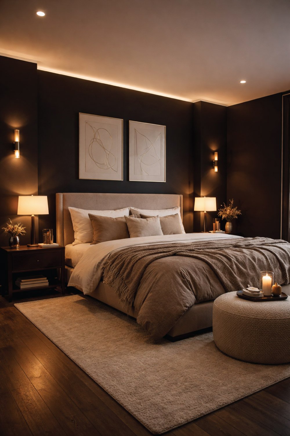 All-Black Walls with Soft Lighting DEGIN