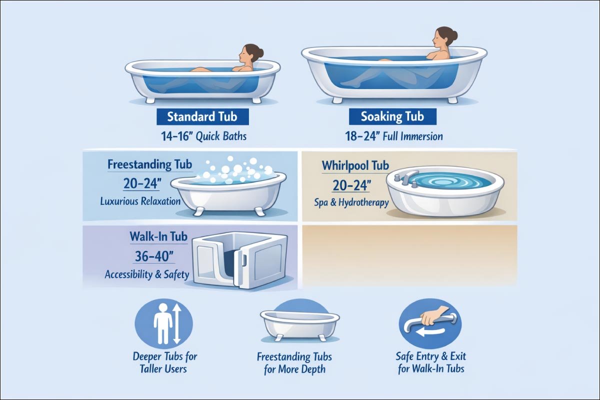 Bathtub Depth and Soaking Comfort