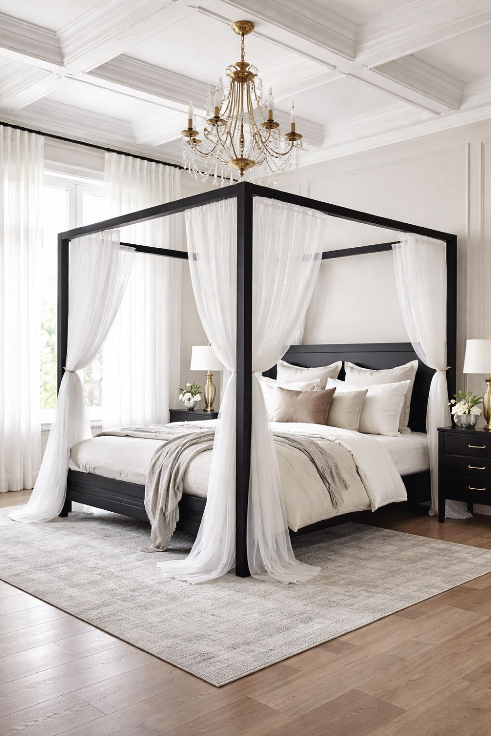 Black Canopy Bed for Drama DEGIN