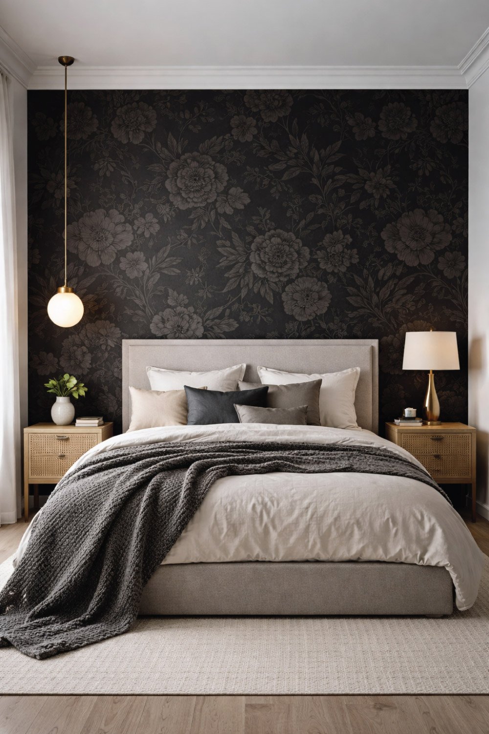 Black Wallpaper Feature Wall