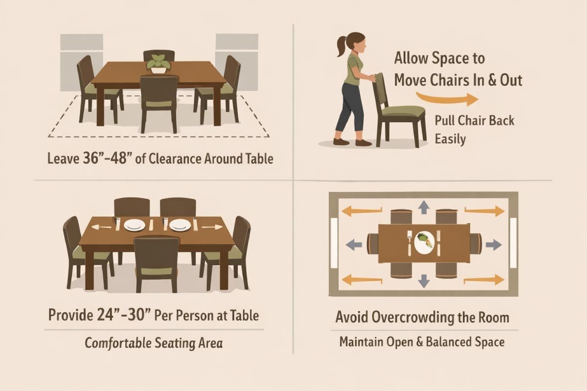 Dining Table Size Based on Room Dimensions