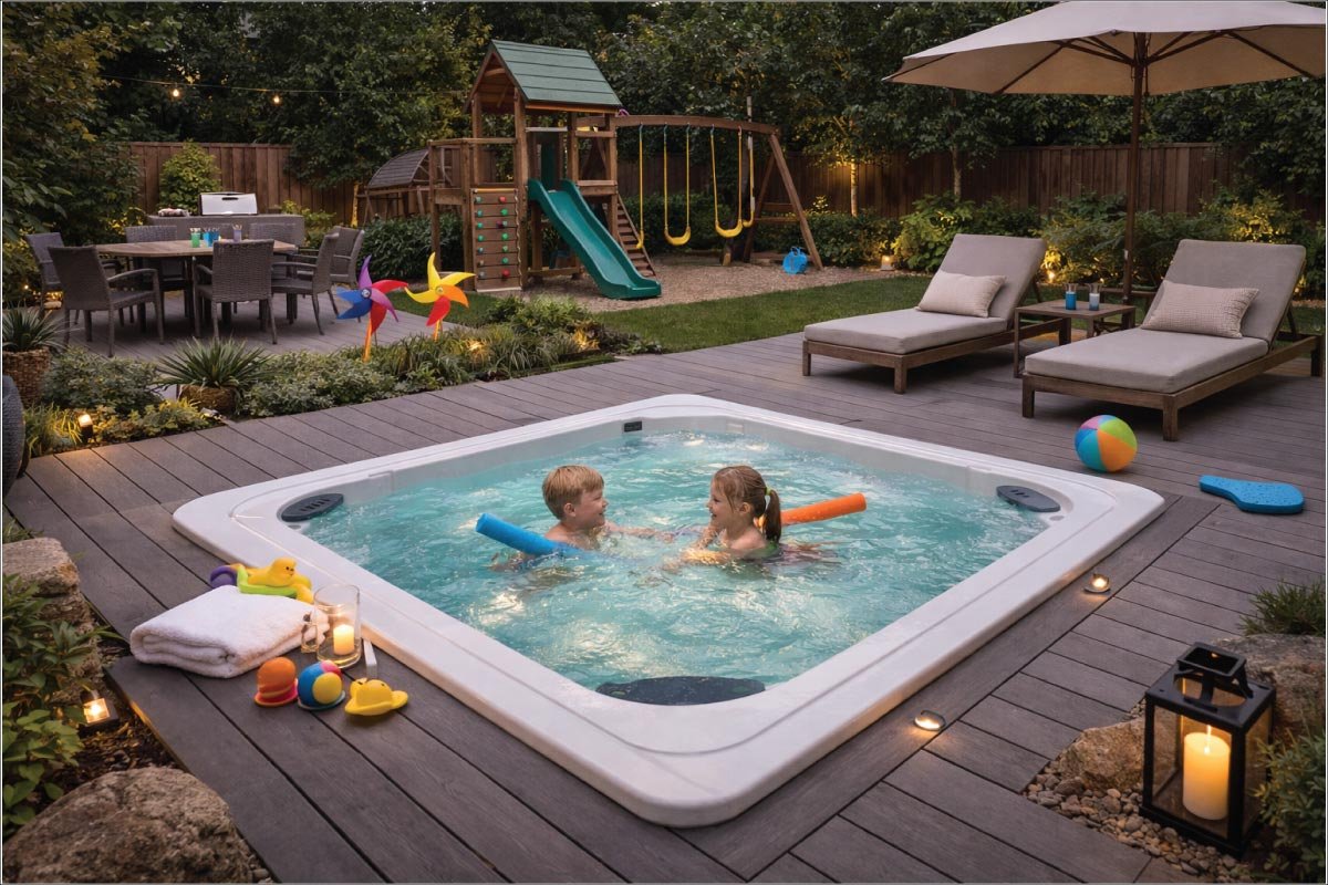Family-Friendly Outdoor Jacuzzi Design