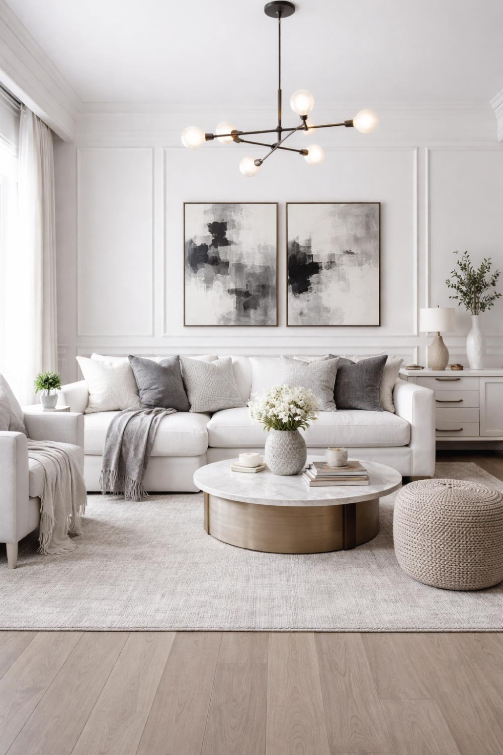 Gray and White Living Room