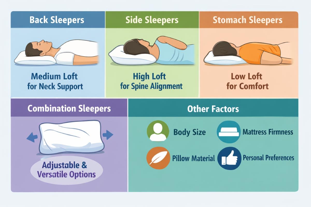 How Sleep Position Affects Pillow Size Choice