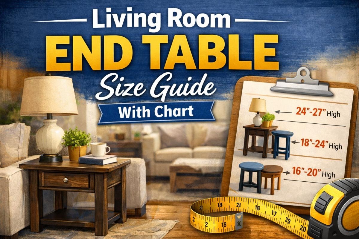 Living Room End Table Size Guide With Chart