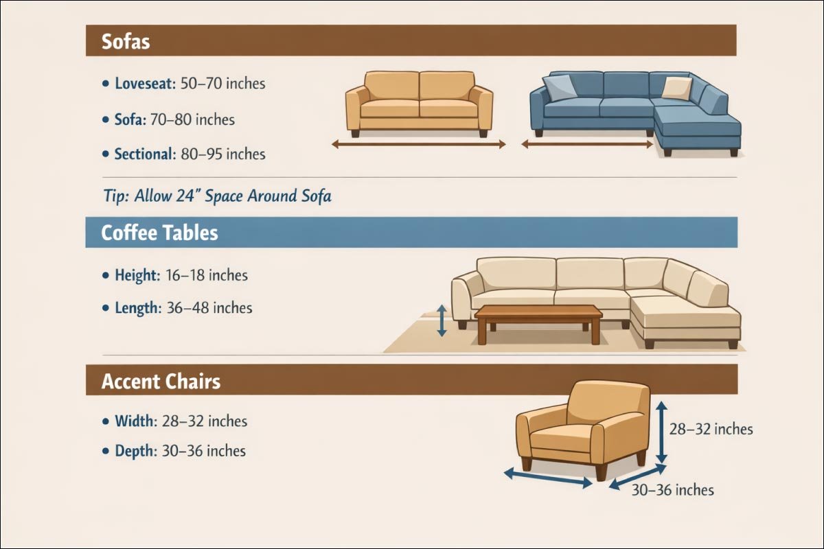 Living Room Furniture Sizes