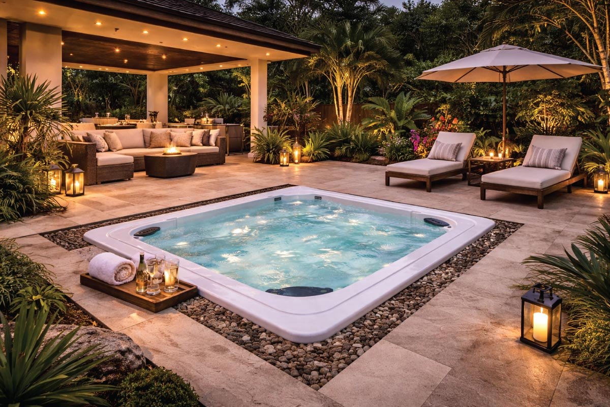 Luxury Resort-Style Outdoor Jacuzzi Design