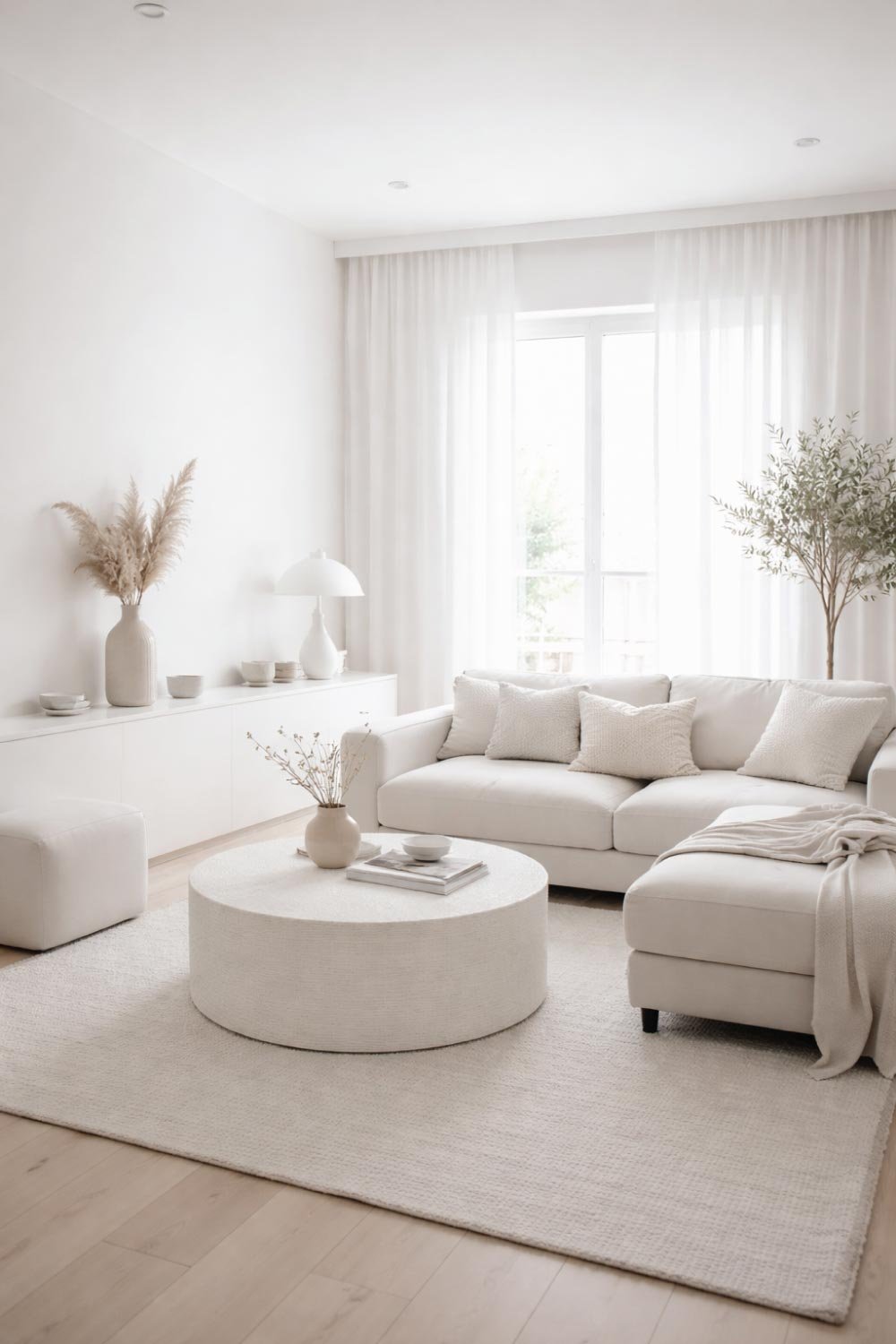 Minimalist White Living Room
