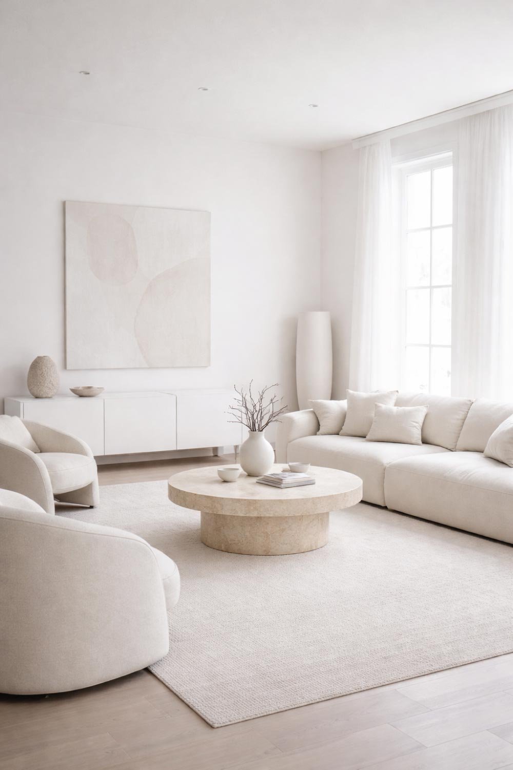 Minimalist White Living Room