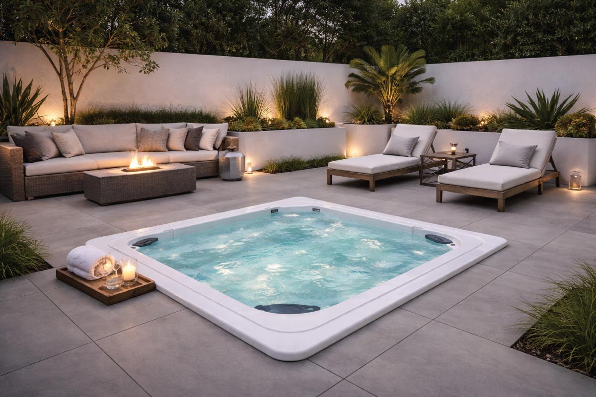 Modern Minimalist Outdoor Jacuzzi Design