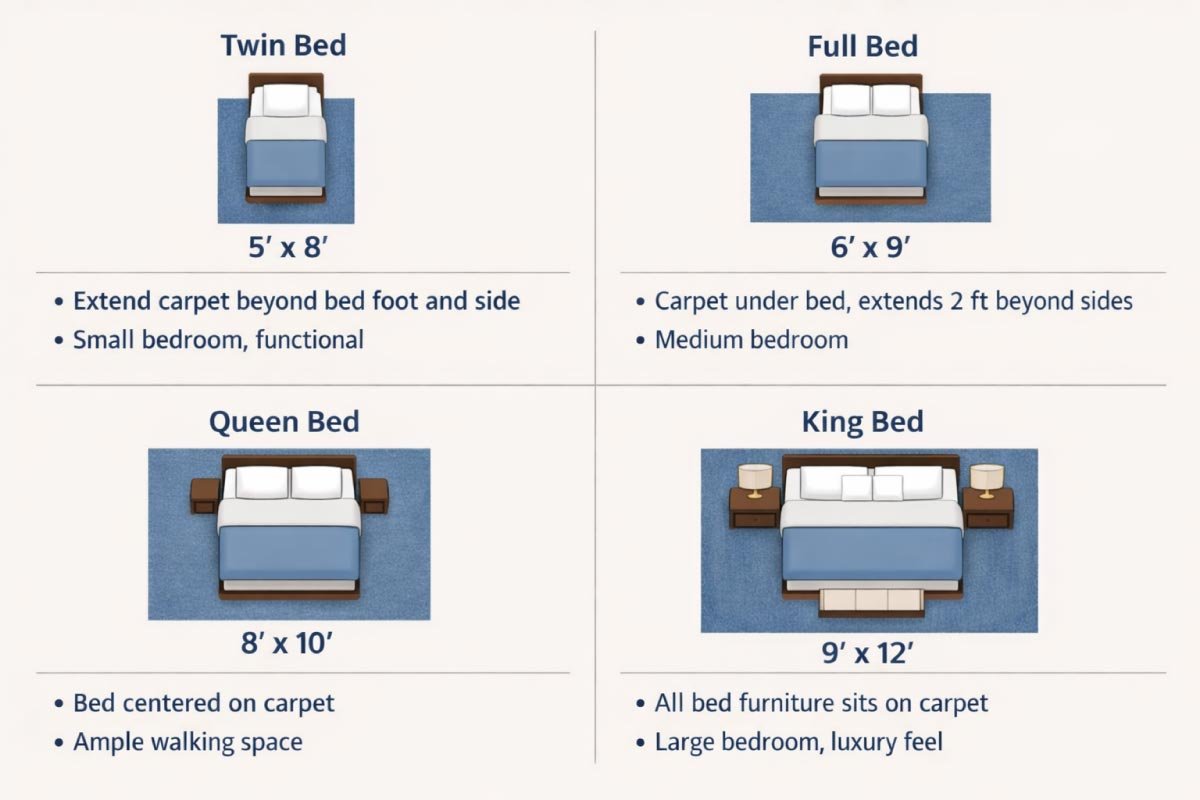 Recommended Carpet Sizes for Bedrooms