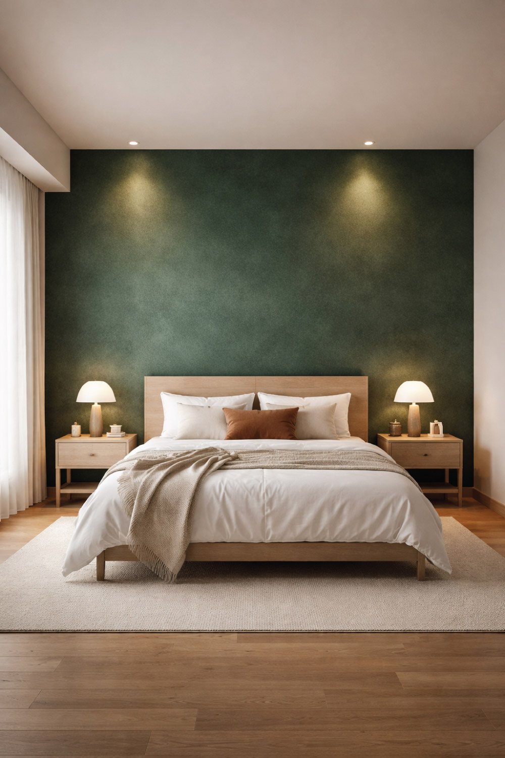 Simple Bedroom with Accent Wall-degin