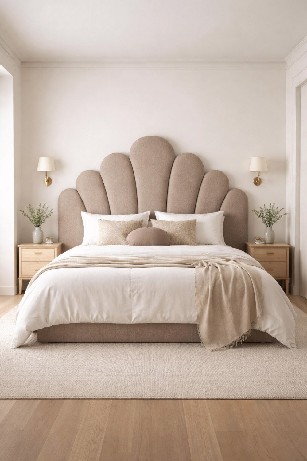Simple Bedroom with Statement Headboard degin