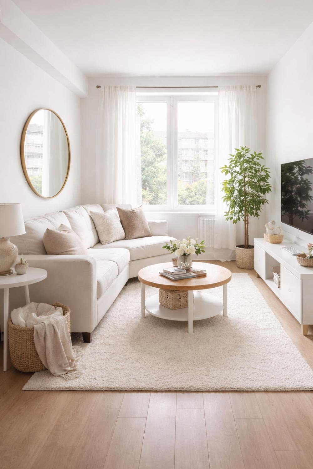 Small White Living Room for Apartments