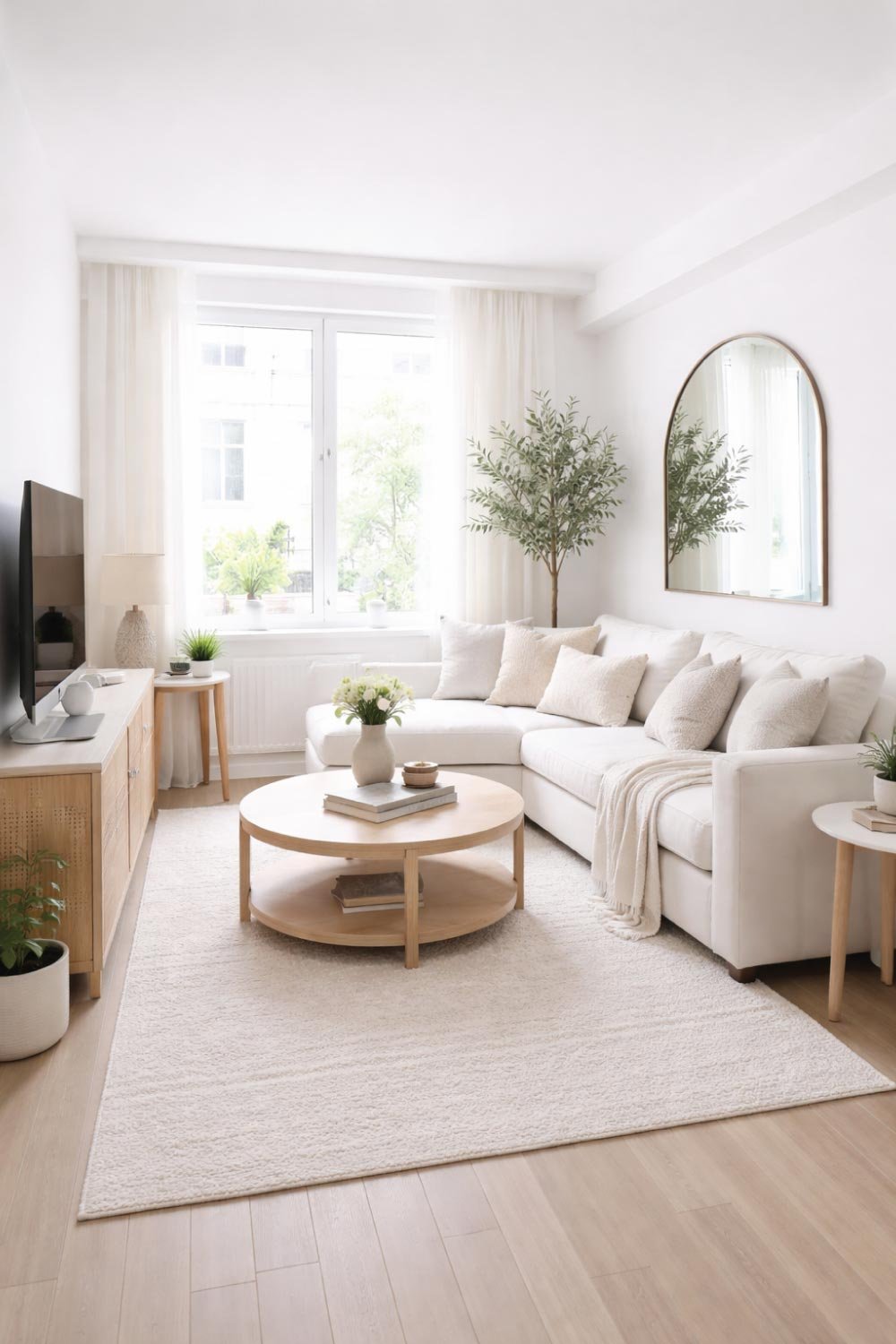 Small White Living Room for Apartments