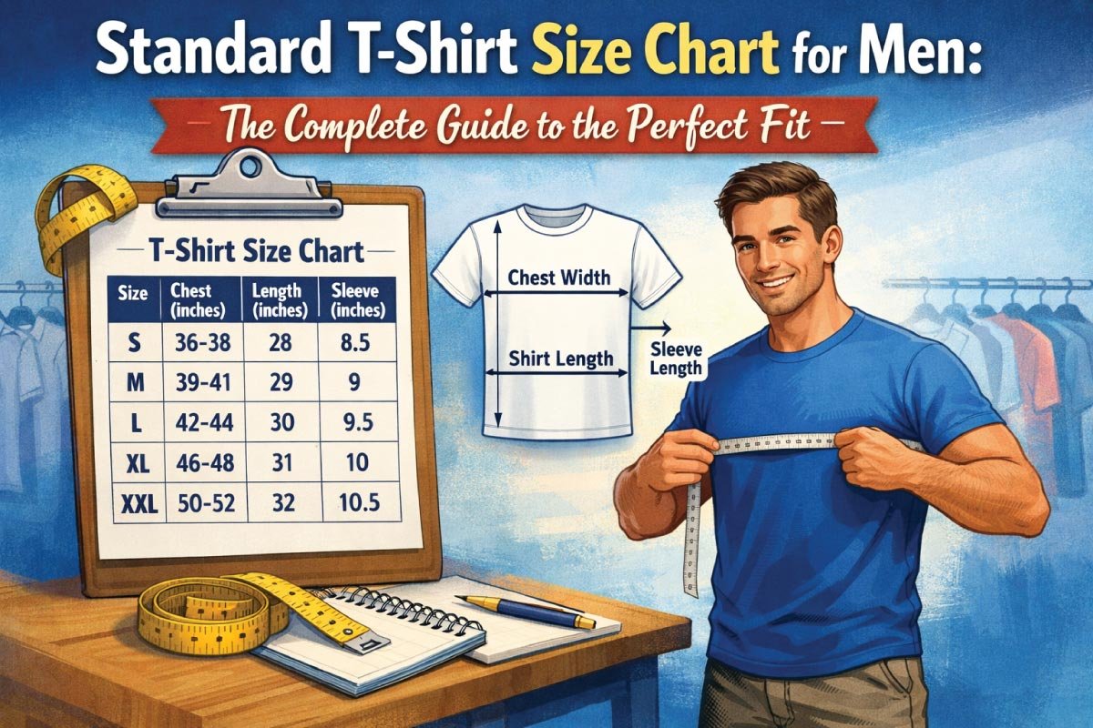 Standard T-Shirt Size Chart for Men