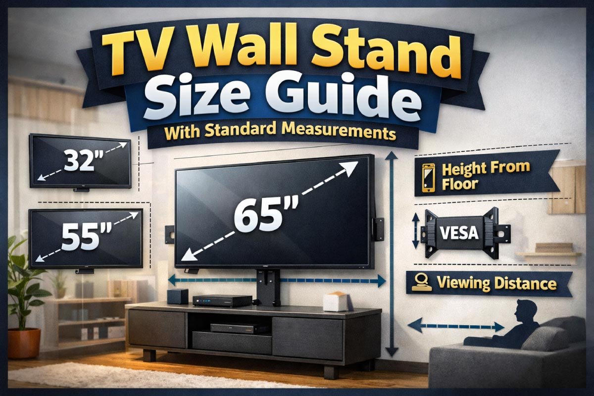 TV Wall Stand Size Guide With Standard Measurements