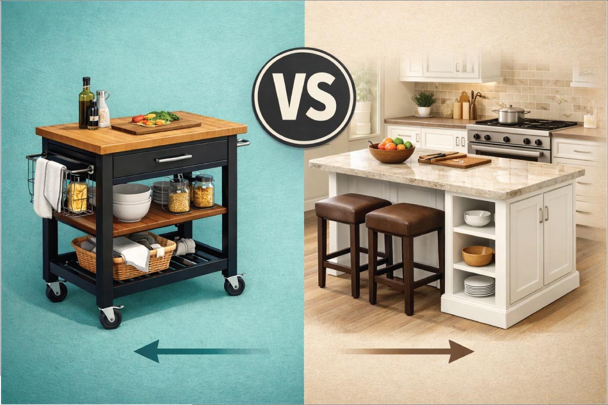 What Is a Kitchen Cart and How Is It Different from an Island?