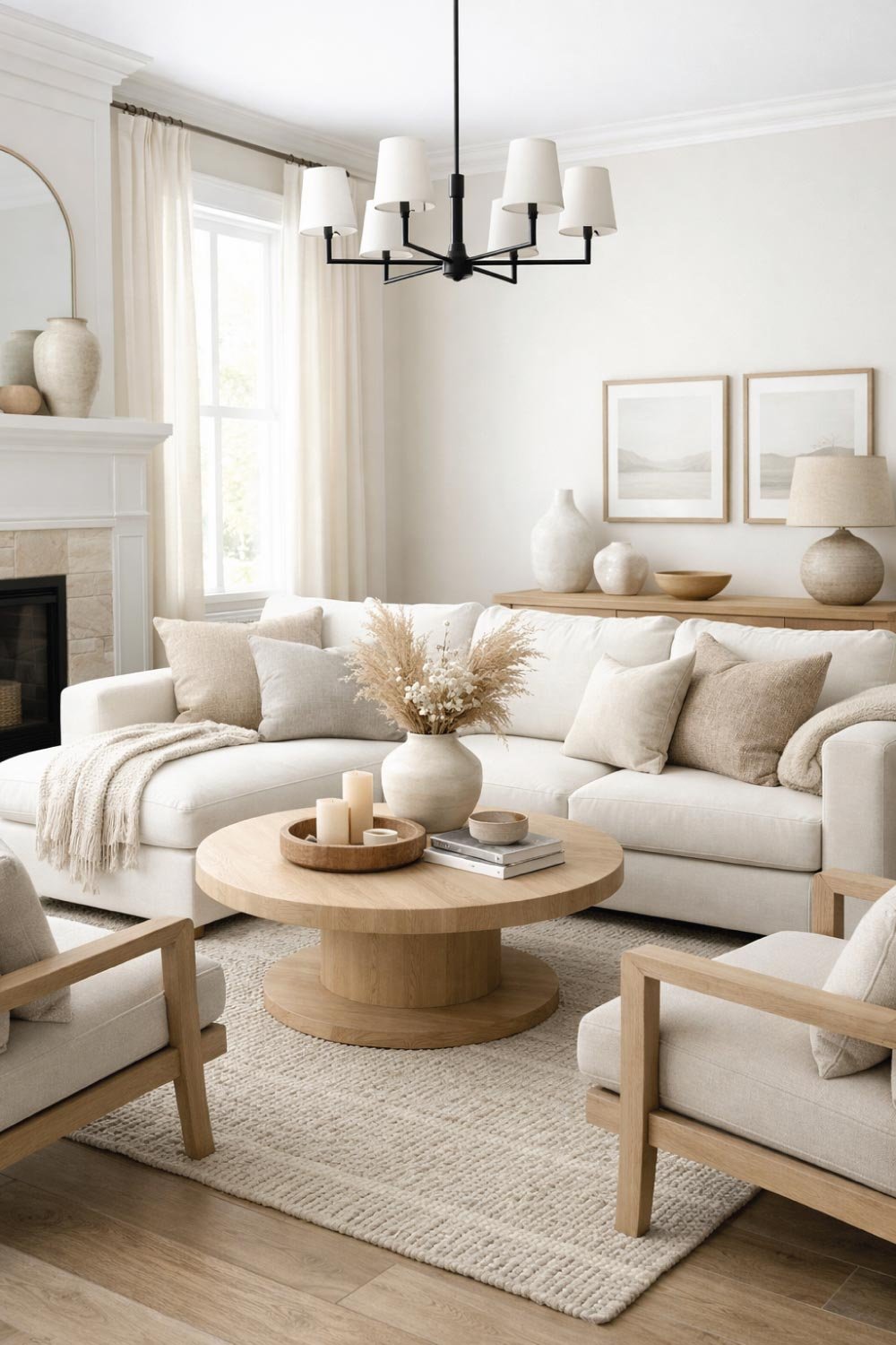 White Living Room with Neutral Accents