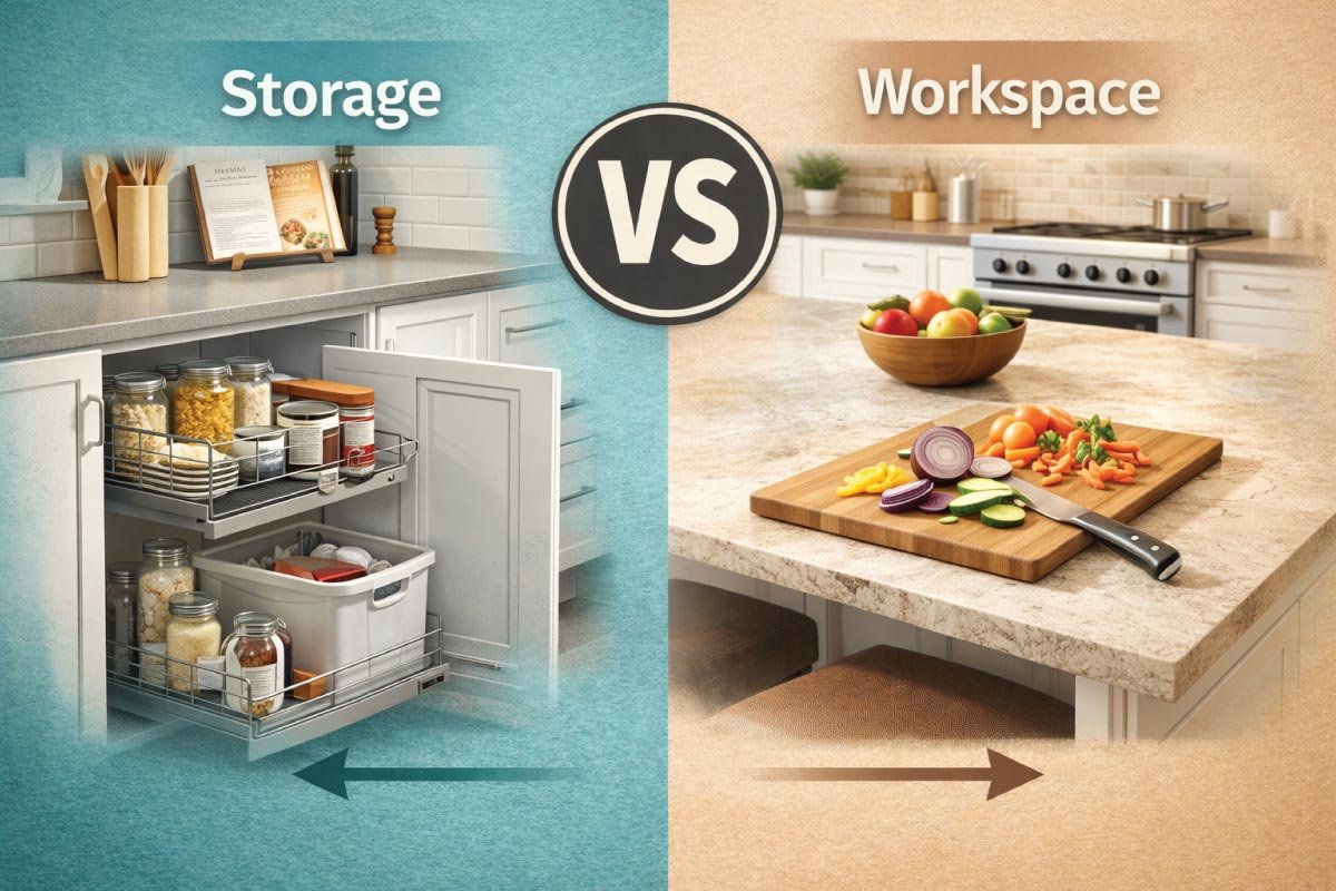 kitchen cart Storage vs Workspace