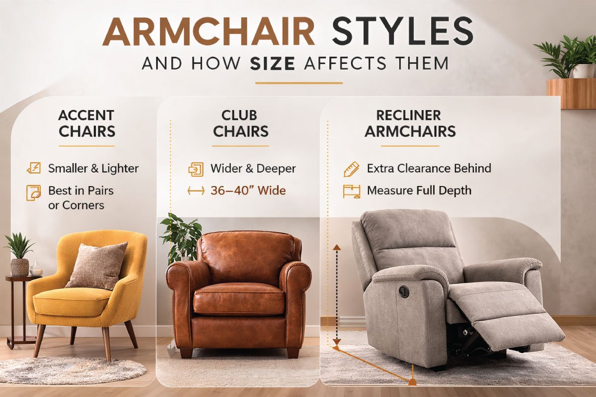 Armchair Styles and How Size Affects Them