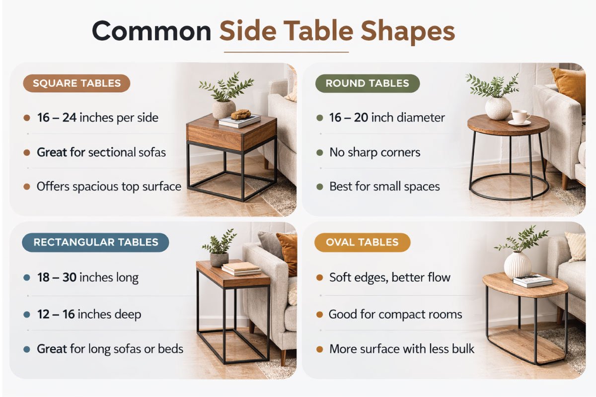 Common Side Table Shapes
