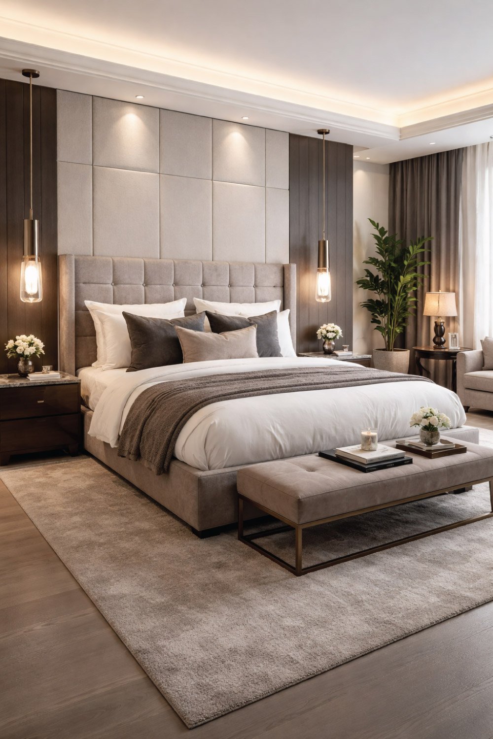 Contemporary Hotel-Style Master Bedroom degin