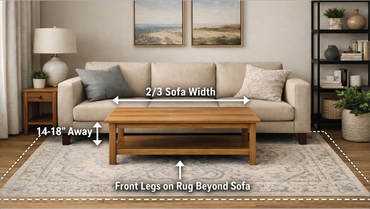 Couch Size vs. Coffee Table and Rug