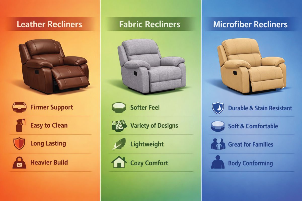 Recliner Materials and How They Affect Size and Comfort