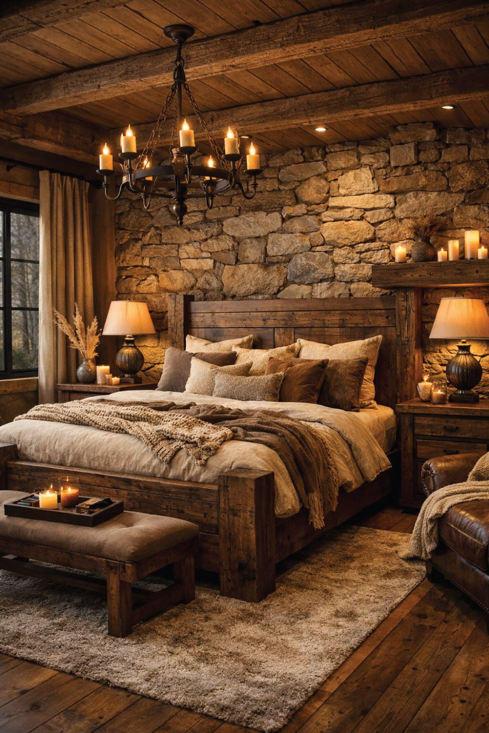 Rustic Luxury Master Bedroom degin