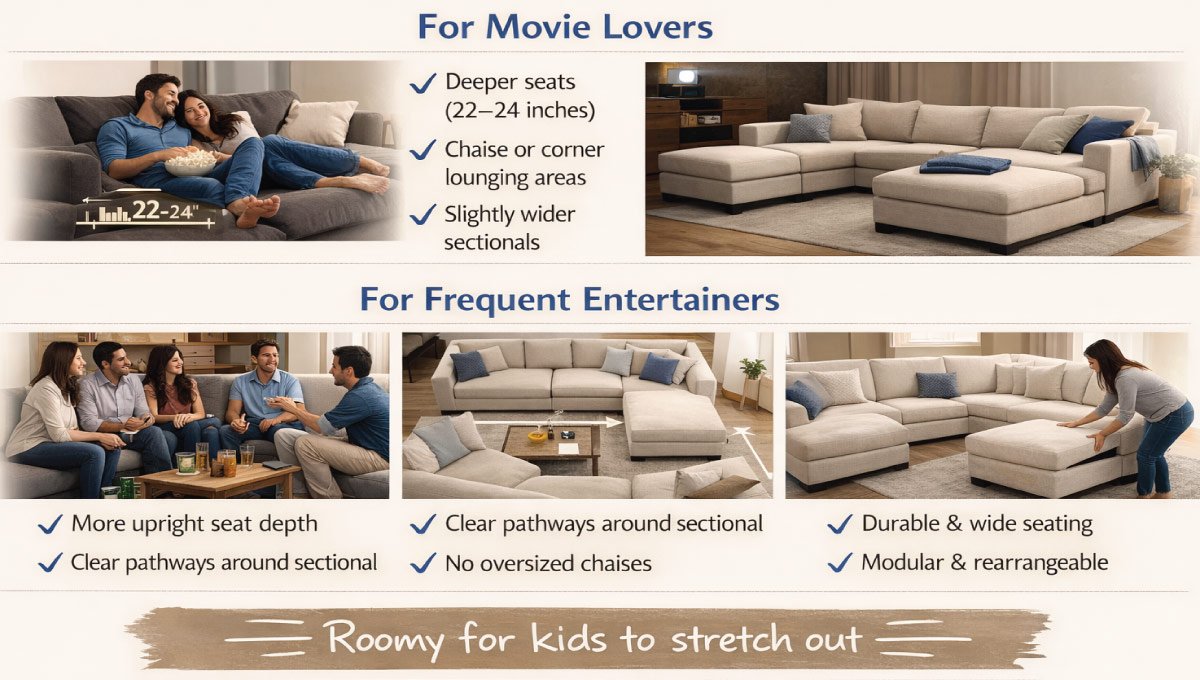 Sectional Size for Different Lifestyles