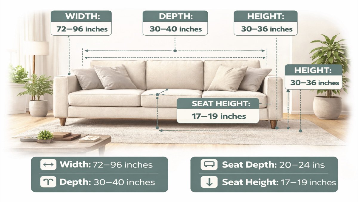 Standard Couch Dimensions (Quick Overview)