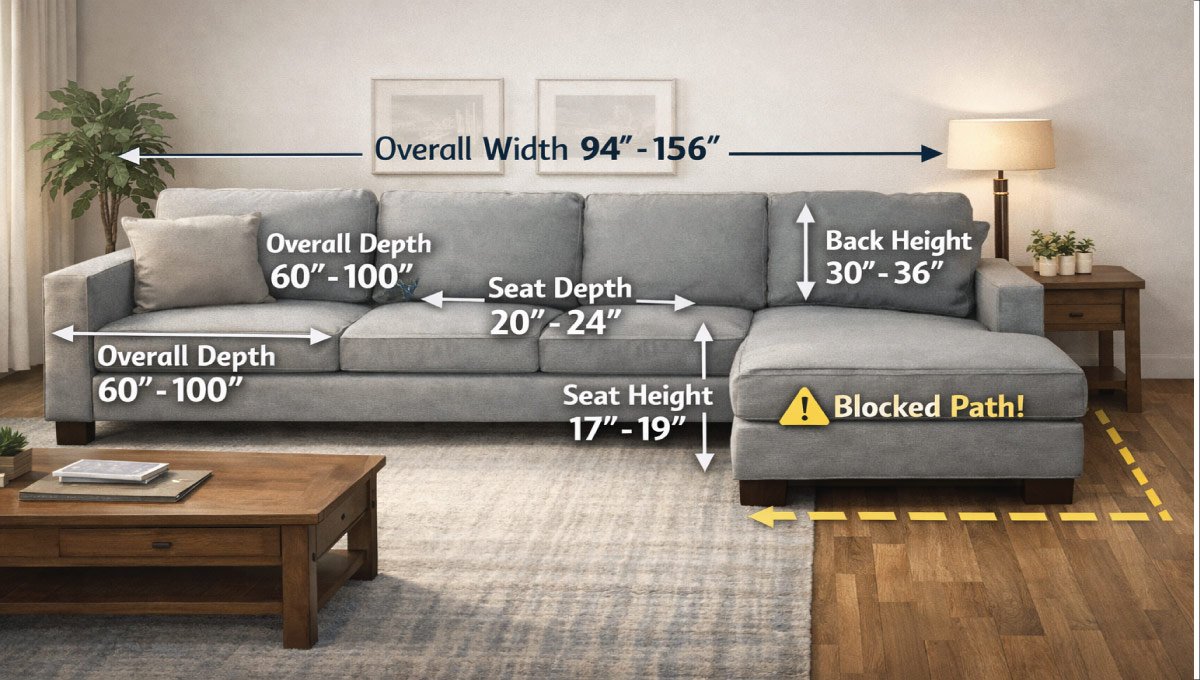 Standard Sectional Sofa Dimensions